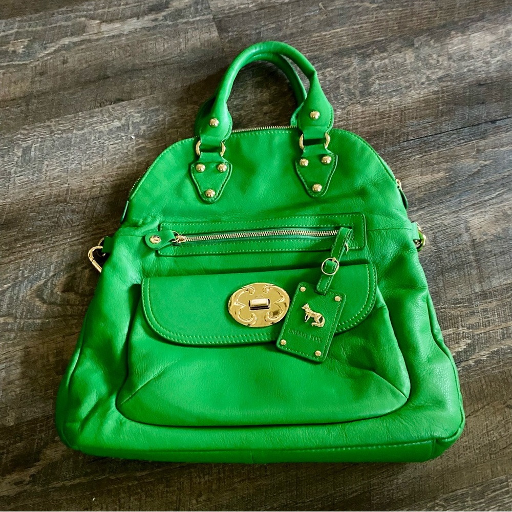 Emma Fox Leather Green Satchel Handbag